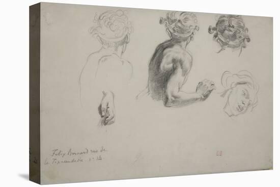 Sheet of Studies for the Justice of Trajan , C.1840 (Pencil on Paper)-Ferdinand Victor Eugene Delacroix-Premier Image Canvas