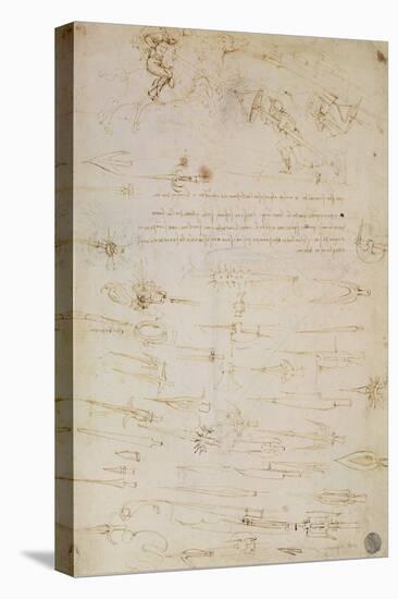 Sheet of Studies of Foot Soldiers and Horsemen in Combat, and Halbards, 1485-1488-Leonardo da Vinci-Premier Image Canvas