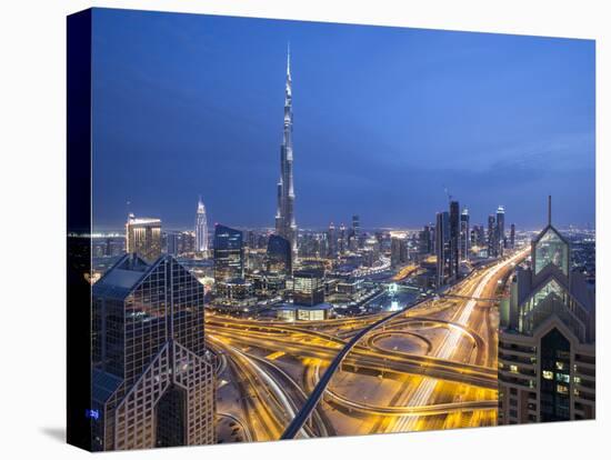 Sheikh Zayad Road and Burj Khalifa, Downtown, Dubai, United Arab Emirates-Jon Arnold-Premier Image Canvas