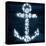 Shell Anchor Deep Blue-Jace Grey-Stretched Canvas