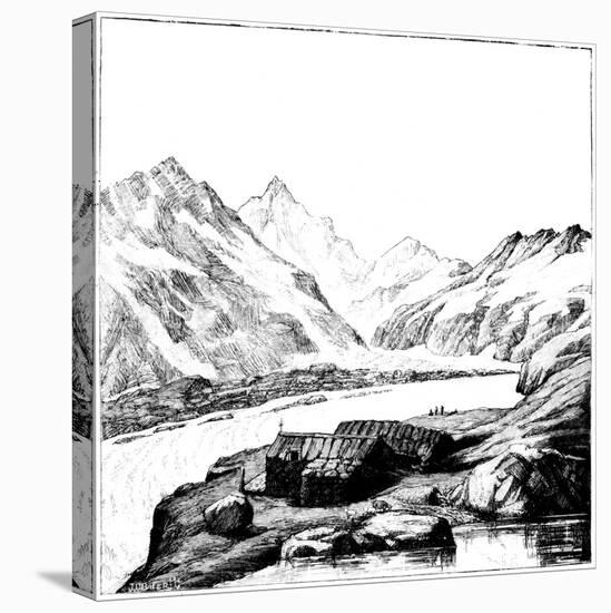 Shelter Built by the Glaciologist Louis Agassiz, Aar Glacier, Switzerland, 1842-null-Premier Image Canvas
