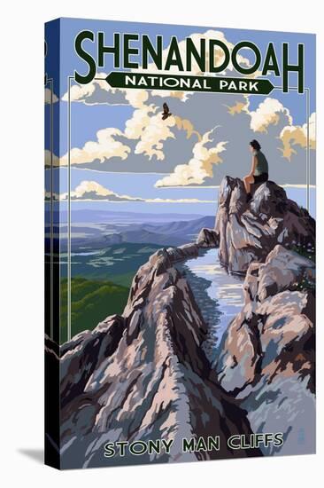 Shenandoah National Park, Virginia - Stony Man Cliffs View-Lantern Press-Stretched Canvas