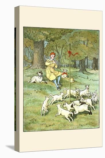 Shepherd Lays His Flute for Lambs-Randolph Caldecott-Stretched Canvas