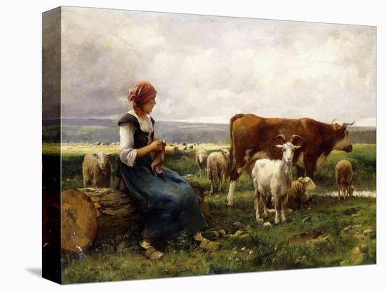 Shepherdess with Cows and Goats-Julien Dupre-Premier Image Canvas