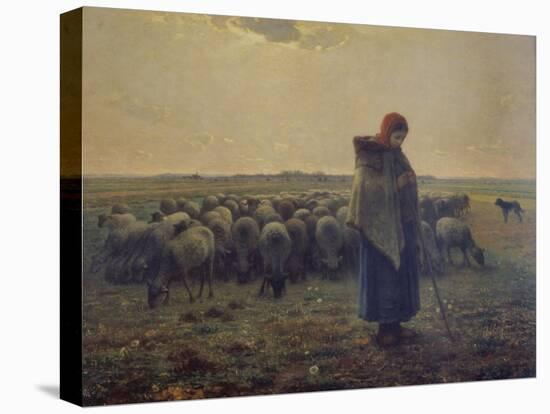 Shepherdess with Her Flock (La Grande Bergere), 1863-Jean-Fran?ois Millet-Premier Image Canvas