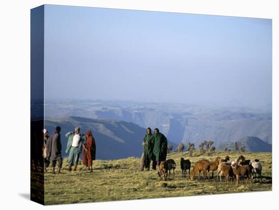 Shepherds at Geech Camp, Simien Mountains National Park, Unesco World Heritage Site, Ethiopia-David Poole-Premier Image Canvas