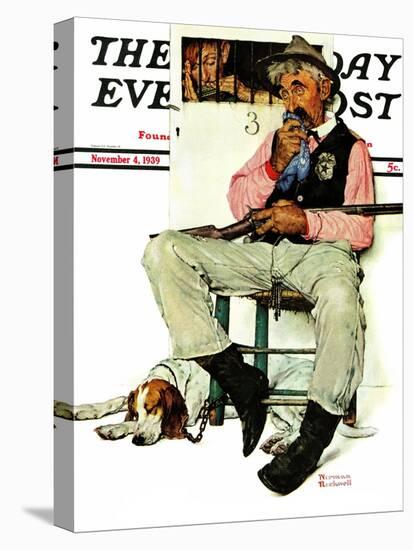 "Sheriff and Prisoner" Saturday Evening Post Cover, November 4,1939-Norman Rockwell-Premier Image Canvas