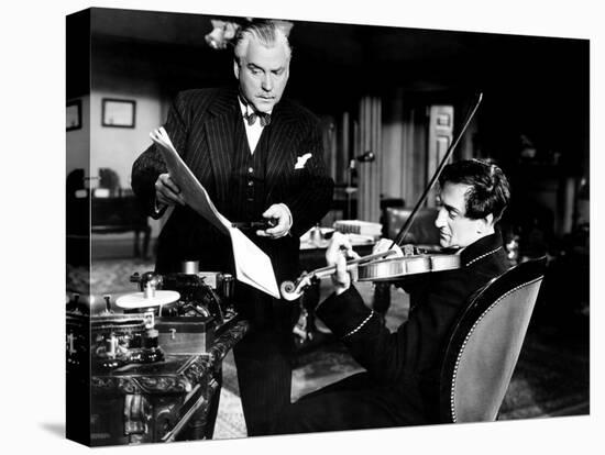 Sherlock Holmes and the Voice of Terror, from Left, Nigel Bruce, Basil Rathbone, 1942-null-Stretched Canvas