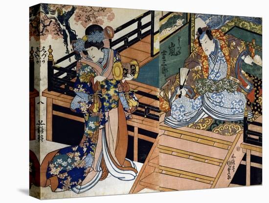 Shiki No Nagame Maru-Ni-I No Toshi, Toshi Actor, Scene from the Four Seasons, 1839-Utagawa Kunisada-Premier Image Canvas