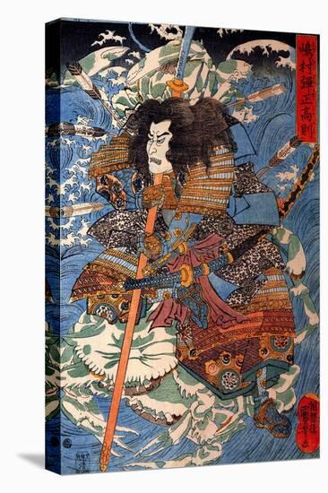 Shimamura Danjo Takanori Riding the Waves on the Backs of Large Crabs-Kuniyoshi Utagawa-Premier Image Canvas