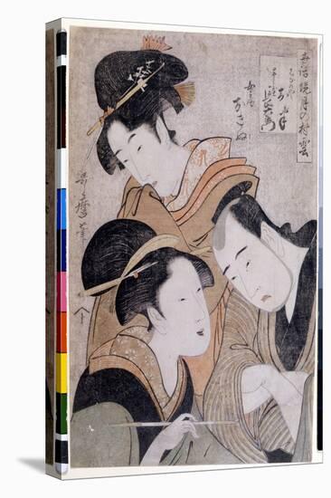 Shinanoya Onan and Obiya Choemon. 1798. Artwork by Utamaro KITAGAWA (1753-1806).-Kitagawa Utamaro-Premier Image Canvas