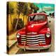 Shining Red Paintwork on Edited Scene of Classic Car in America-Salvatore Elia-Premier Image Canvas
