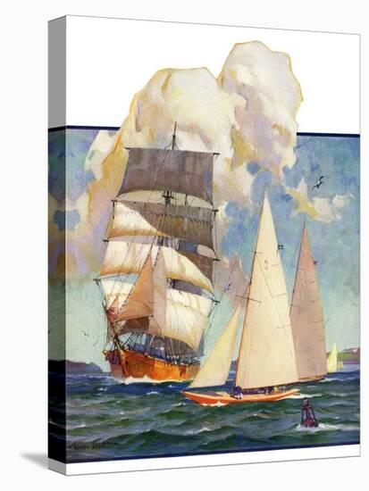 "Ship and Sailboats,"July 16, 1932-Gordon Grant-Premier Image Canvas
