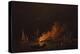 Ship on Fire at Night, Ca 1756-Charles Brooking-Premier Image Canvas