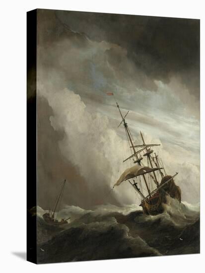 Ship on the High Seas Caught by a Squall, (The Gust), C. 1680-Willem van de Velde-Stretched Canvas