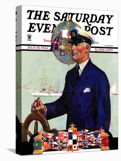 "Ship's Captain," Saturday Evening Post Cover, July 28, 1934-Edgar Franklin Wittmack-Premier Image Canvas