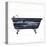 Shiplap Bath I Navy-Sue Schlabach-Stretched Canvas