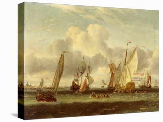 Shipping on the Ij at Amsterdam Harbour-Abraham Storck-Premier Image Canvas