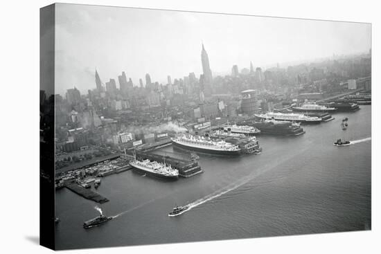 Ships Docking in New York Harbor-null-Premier Image Canvas