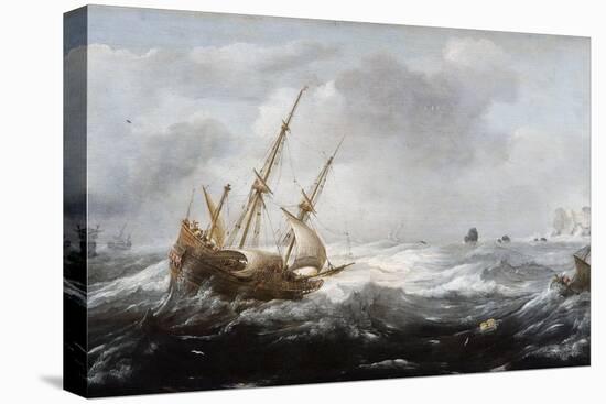 Ships in a Storm on a Rocky Coast, 1614-1618-Jan Porcellis-Premier Image Canvas