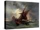 Ships in a Stormy Sea, 19th Century-Eugene Delacroix-Premier Image Canvas