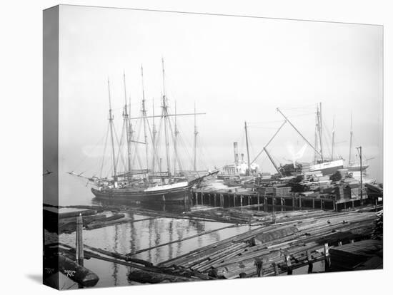 Ships Loading Timber at Docks, Seattle, 1916-Asahel Curtis-Premier Image Canvas