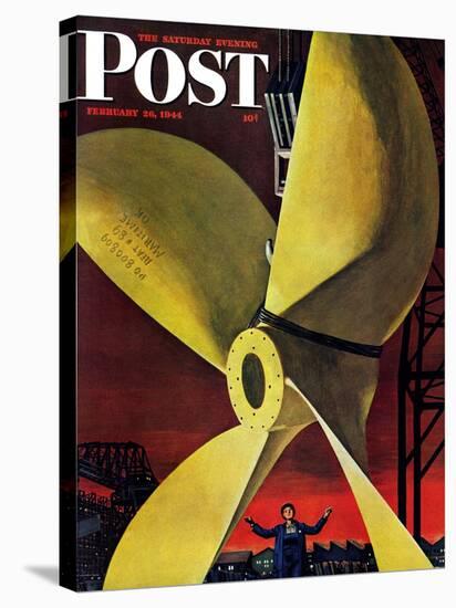 "Ships Propeller," Saturday Evening Post Cover, February 26, 1944-Fred Ludekens-Premier Image Canvas