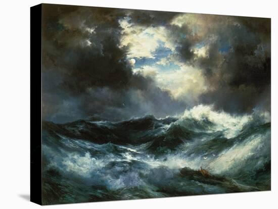 Shipwreck in Stormy Sea at Night-Thomas Moran-Premier Image Canvas