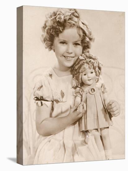 Shirley Temple American Child Star of the 1930s Seen Here with a Shirley Temple Doll-null-Premier Image Canvas