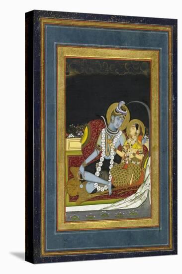 Shiva and Parvati Seated on a Terrace-null-Stretched Canvas