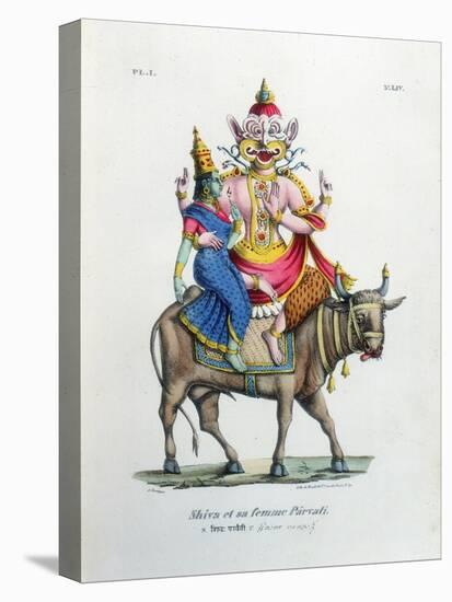 Shiva, One of the Gods of the Hindu Trinity (Trimurt) with His Consort Parvati, C19th Century-A Geringer-Premier Image Canvas