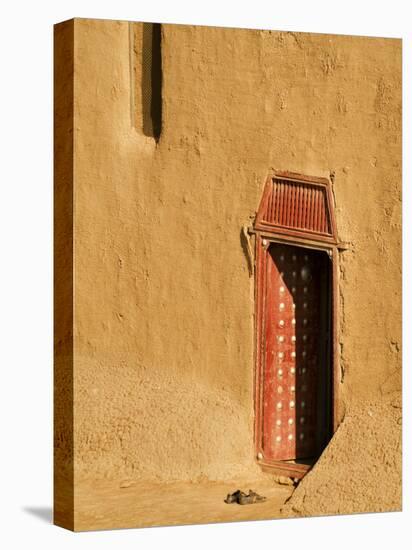Shoes outside side door into the Mosque at Djenne, Mali, West Africa-Janis Miglavs-Premier Image Canvas