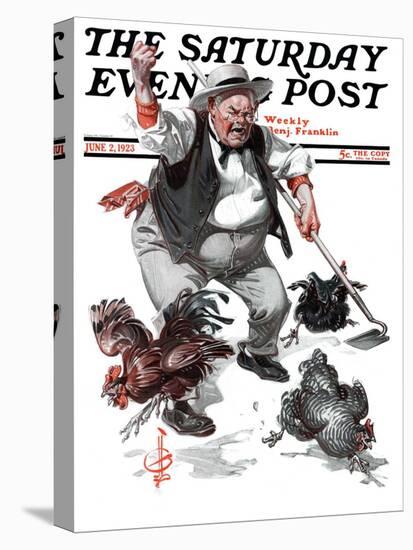 "Shoo Chickens !," Saturday Evening Post Cover, June 2, 1923-Joseph Christian Leyendecker-Premier Image Canvas