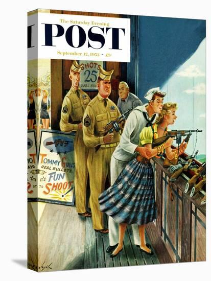 "Shooting Gallery" Saturday Evening Post Cover, September 12, 1953-Constantin Alajalov-Premier Image Canvas