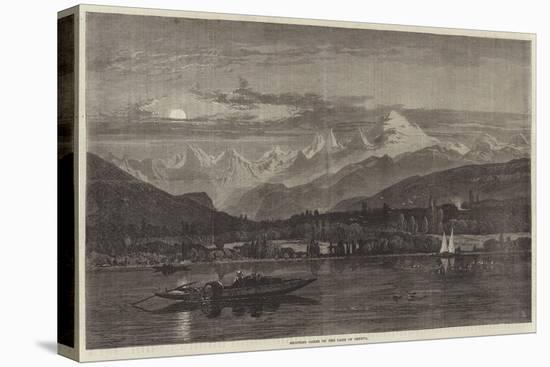 Shooting Grebe on the Lake of Geneva-null-Premier Image Canvas