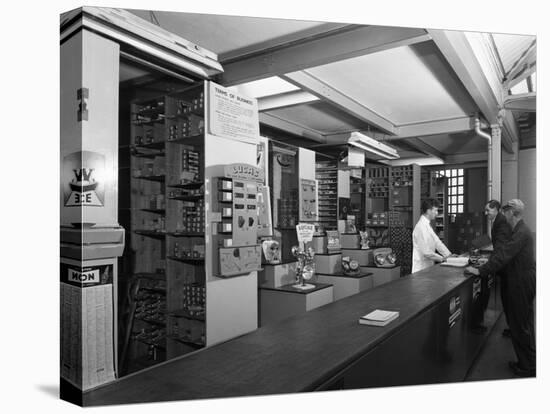 Shop Counter, Globe and Simpson Auto Electrical Engineers, Nottingham, Nottinghamshire, 1961-Michael Walters-Premier Image Canvas