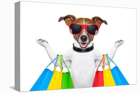 Shopping Dog-Javier Brosch-Premier Image Canvas