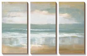 Shoreline-Caroline Gold-Stretched Canvas
