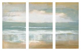 Shoreline-Caroline Gold-Stretched Canvas