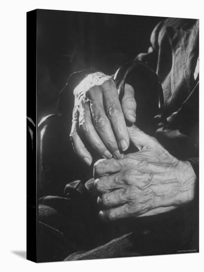 Shot of Hands Belonging to an Old Man-Carl Mydans-Premier Image Canvas