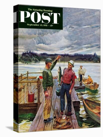 "Showing Off the Big One" Saturday Evening Post Cover, September 15, 1951-Mead Schaeffer-Premier Image Canvas