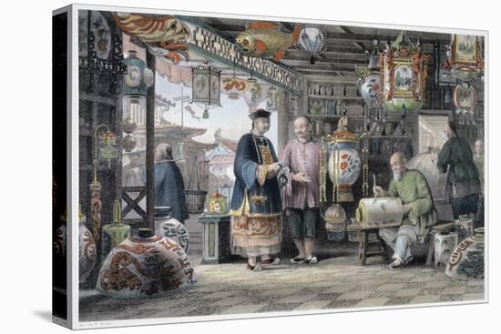 'Showroom of a Lantern Merchant in Peking', China, 1843-Thomas Allom-Premier Image Canvas