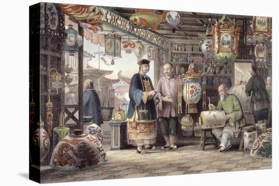 Showroom of a Lantern Merchant in Peking, from "China in a Series of Views"-Thomas Allom-Premier Image Canvas