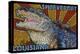 Shreveport, Louisiana - Alligator Mosaic-Lantern Press-Stretched Canvas