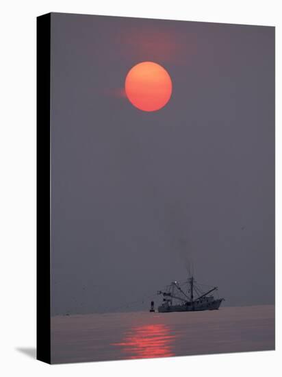 Shrimp Boat at Sunrise, Tybee Island, Georgia, USA-Joanne Wells-Premier Image Canvas