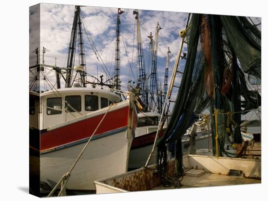 Shrimp Boats Tied to Dock, Darien, Georgia, USA-Joanne Wells-Premier Image Canvas