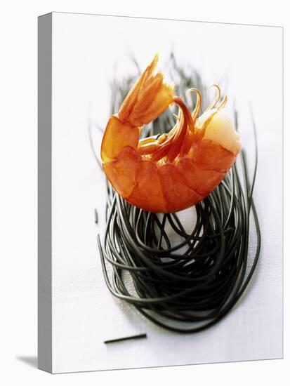 Shrimps with Black Pasta-Marc O^ Finley-Premier Image Canvas