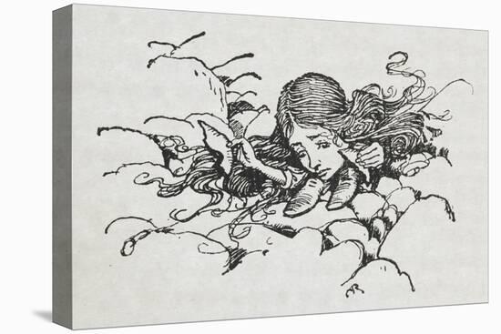 Shrunken Alice After Eating Some Of the Caterpillar's Mushroom-Arthur Rackham-Premier Image Canvas