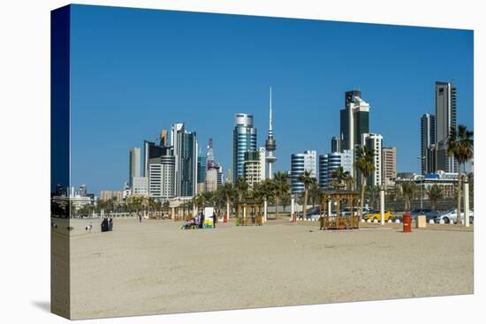 Shuwaikh beach and skyline of Kuwait City, Kuwait, Middle East-Michael Runkel-Premier Image Canvas