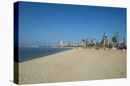 Shuwaikh beach and skyline of Kuwait City, Kuwait, Middle East-Michael Runkel-Premier Image Canvas